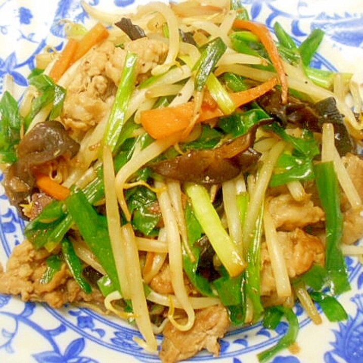 簡単☆豚肉・野菜・きくらげの大蒜醤油炒め物